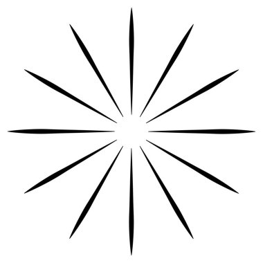 Radikal, dairesel çizgiler, teller. Işık saçan çizgiler, çizgiler. Eşmerkezli patlama, patlama etkisi vektör çizimi