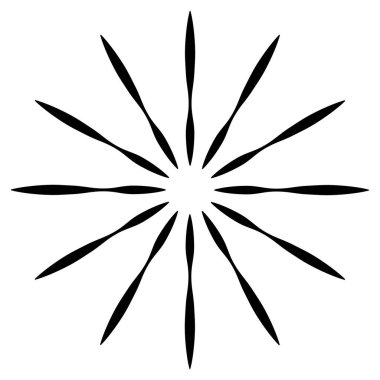 Radikal, dairesel çizgiler, teller. Işık saçan çizgiler, çizgiler. Eşmerkezli patlama, patlama etkisi vektör çizimi