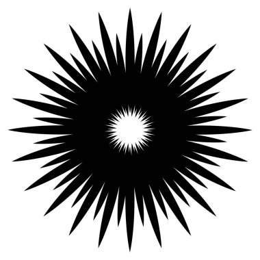 Radikal, dairesel çizgiler, teller. Işık saçan çizgiler, çizgiler. Eşmerkezli patlama, patlama etkisi vektör çizimi