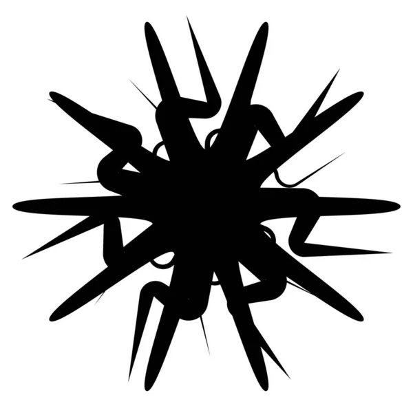 Mandala Radial Abstrait Icône Motif Illustration Vectorielle Stock Graphiques Clip — Image vectorielle