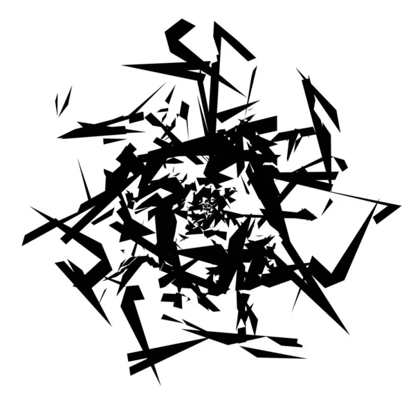 Chaotique Aléatoire Abstrait Formes Dispersées Élément Conception Illustration Vectorielle Stock — Image vectorielle