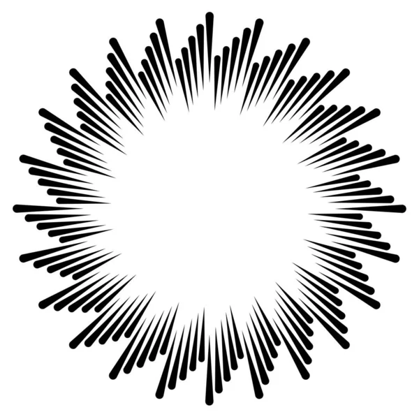 Líneas Radiales Circulares Radios Líneas Radiantes Rayas Explosión Concéntrica Ilustración — Archivo Imágenes Vectoriales