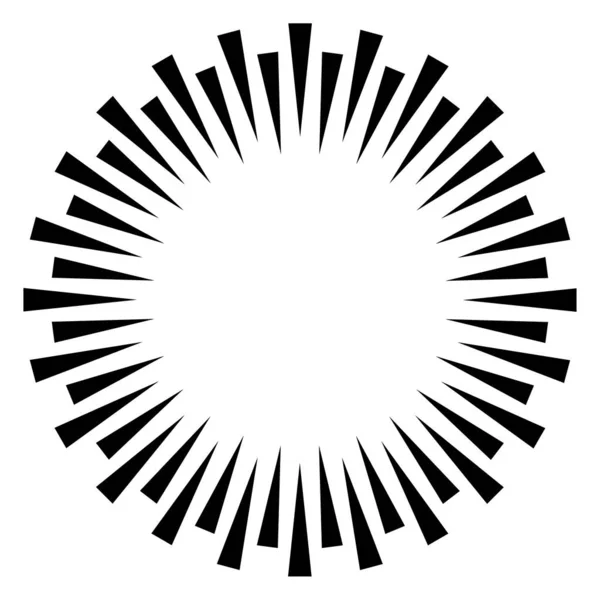 Radiale Runde Linien Speichen Strahlende Linien Streifen Konzentrischer Burst Darstellung — Stockvektor