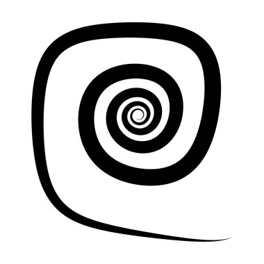 Spiral, swirl, twirl element. Cyclic whirlpool, whirlwind contortion design clipart