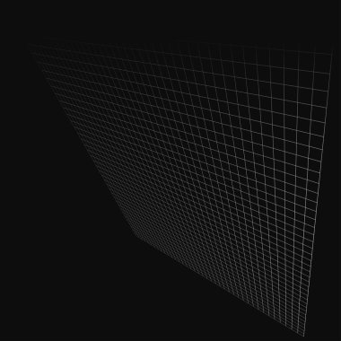 Soyut 3D ızgara, perspektif örgüsü. Damalı uzamsal kareler desen, kare tasarım ögesi