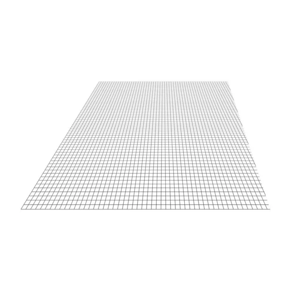 抽象3Dグリッド 視点メッシュ チェックされた空間の正方形のパターン 正方形のデザイン要素 — ストックベクタ