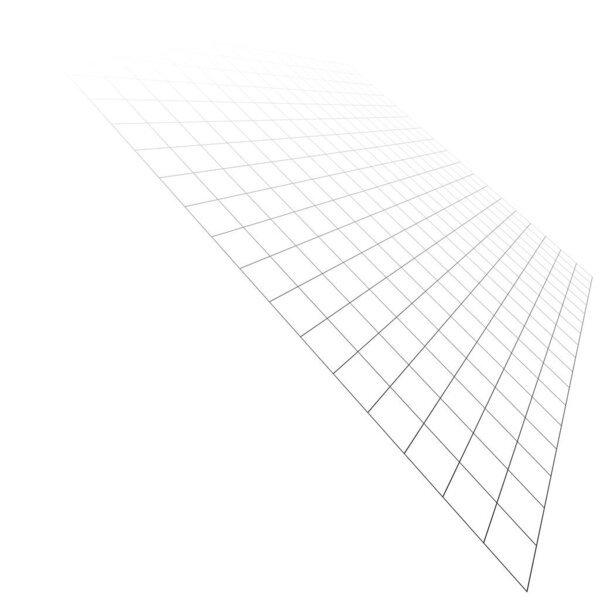 Abstract 3D grid, mesh in perspective. Checkered spatial squares pattern, squares design element