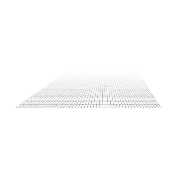 Grille Abstraite Mesh Perspective Motif Carrés Spatiaux Carreaux Élément Conception — Image vectorielle