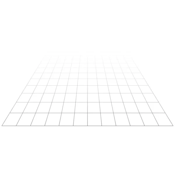Abstraktní Mřížka Perspektivou Kostkované Prostorové Čtverce Vzor Čtverce Designový Prvek — Stockový vektor
