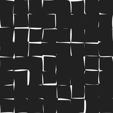 Tekrarlanan geometrik siyah beyaz desen, arkaplan, doku