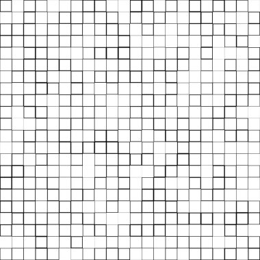 Siyah ve beyaz rastgele kareler mozaik fayans deseni. Stock vektör illüstrasyonu, Clip-art grafikleri