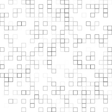 Siyah ve beyaz rastgele kareler mozaik fayans deseni. Stock vektör illüstrasyonu, Clip-art grafikleri