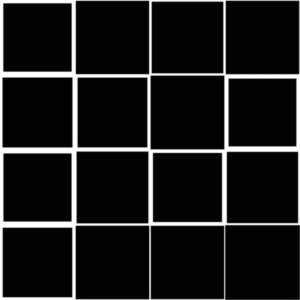 Czarno Białe Losowe Kwadraty Wzór Mozaiki Płytek Ilustracja Wektora Akcji — Wektor stockowy