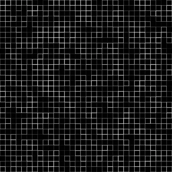 Siyah Beyaz Rastgele Kareler Mozaik Fayans Deseni Stock Vektör Illüstrasyonu — Stok Vektör