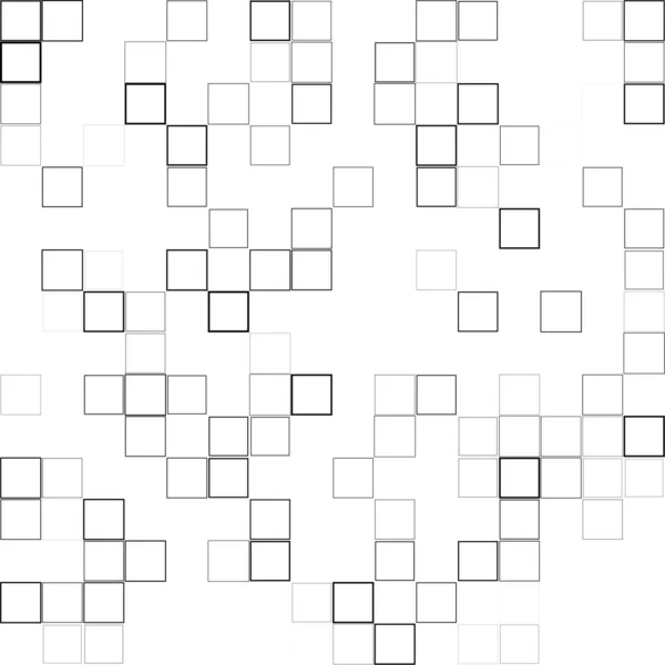 Zwarte Witte Willekeurige Vierkanten Mozaïek Tegels Patroon Voorraad Vector Illustratie — Stockvector