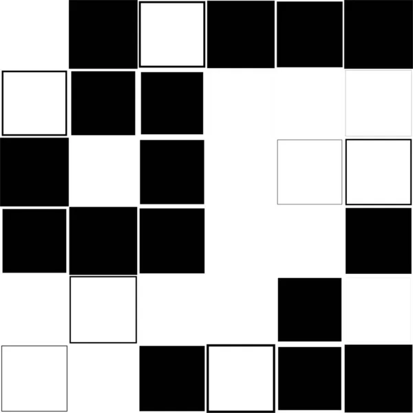 Blanco Negro Azar Cuadrados Mosaico Azulejos Patrón Ilustración Vector Stock — Vector de stock