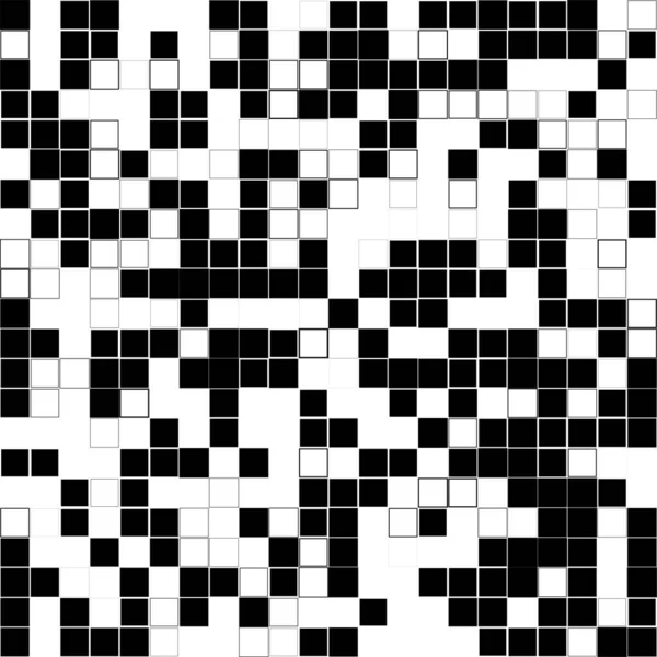 Blanco Negro Azar Cuadrados Mosaico Azulejos Patrón Ilustración Vector Stock — Vector de stock