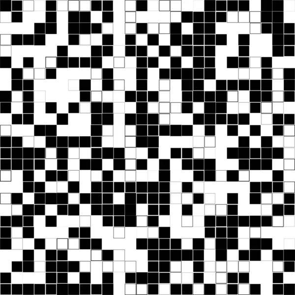 Blanco Negro Azar Cuadrados Mosaico Azulejos Patrón Ilustración Vector Stock — Vector de stock