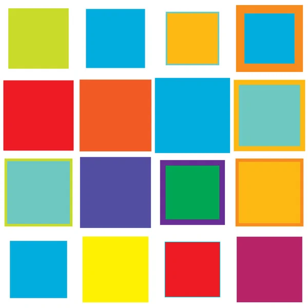 Colorful Vivid Vibrant Random Squares Mosaic Tiles Pattern Background Texture — Stock Vector
