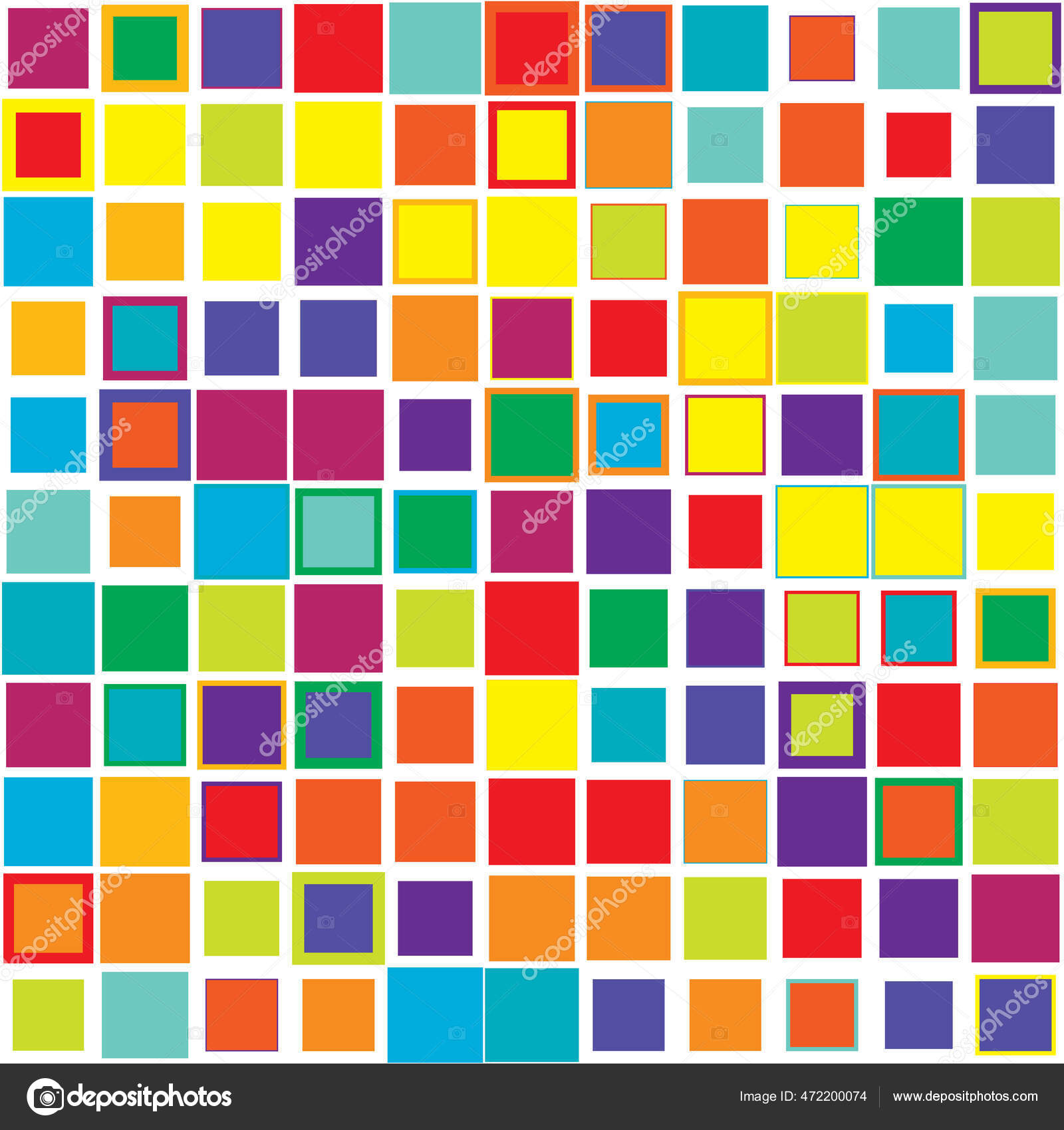 Fundo Quadrado De Cores. Mosaico Abstrato De Xadrez Colorido
