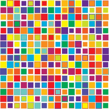 Renkli, canlı, canlı kareler mozaik fayanslar desen, arka plan, doku. Stock vektör illüstrasyonu, Clip-art grafikleri