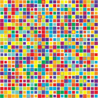 Renkli, canlı, canlı kareler mozaik fayanslar desen, arka plan, doku. Stock vektör illüstrasyonu, Clip-art grafikleri