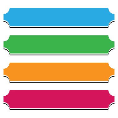 Klasik basit pankart, düğme şekilleri şablon