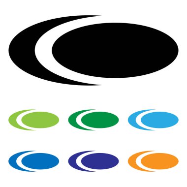 Soyut şekil, sembol, oval elips elementli ikon. Stock vektör illüstrasyonu, Clip-art grafikleri