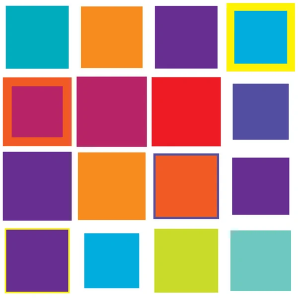 Colorido Vívido Vibrante Azar Cuadrados Mosaico Azulejos Patrón Fondo Textura — Vector de stock