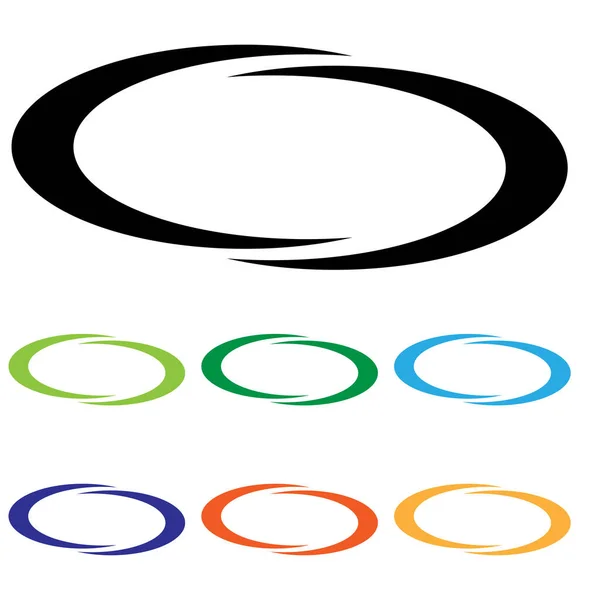Abstrakte Form Symbol Symbol Mit Ovalen Ellipsenförmigen Elementen Bestandsvektorillustration Clip — Stockvektor