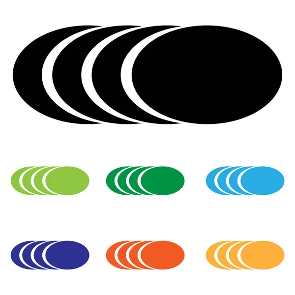 Abstrakte Form Symbol Symbol Mit Ovalen Ellipsenförmigen Elementen Bestandsvektorillustration Clip — Stockvektor