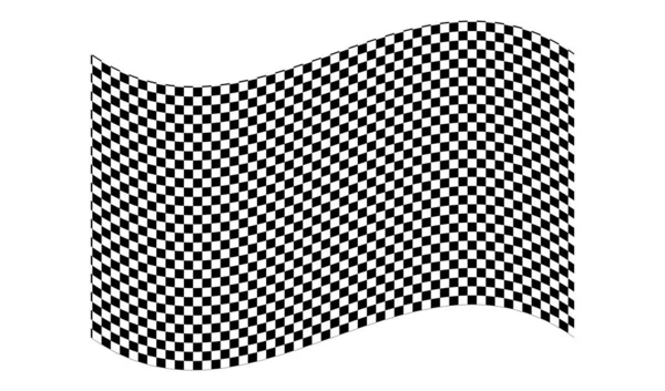 小切手 小切手を振って 異なる運命の広場と波状のレースフラグ 正方形のパターンフラグ フィニッシュライン チャンピオンシップフラグ — ストックベクタ