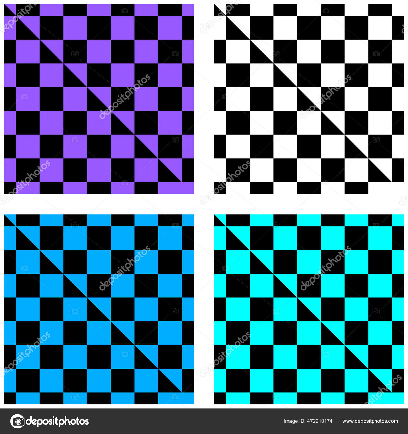 Xadrez Colorido Tabuleiro Xadrez Xadrez Estável Xadrez Quadrados Padrão  Perfeitamente imagem vetorial de vectorguy© 472210174