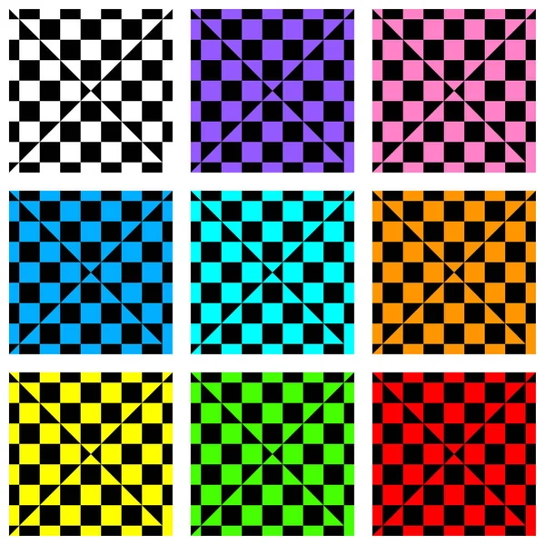 Colored Checkerboard Chessboard Chesstable Checkered Squares Seamlessly Repeatable Pattern — Stock Vector
