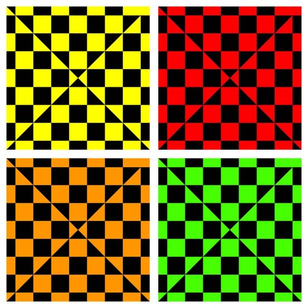 Farbiges Schachbrett Schachbrett Schachstabile Karierte Quadratische Nahtlos Wiederholbare Muster — Stockvektor