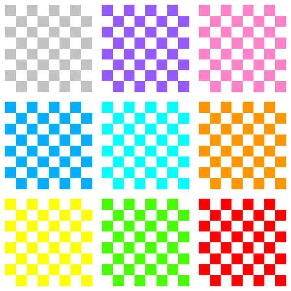 Colored Checkerboard Chessboard Chesstable Checkered Squares Seamlessly Repeatable Pattern — Stock Vector