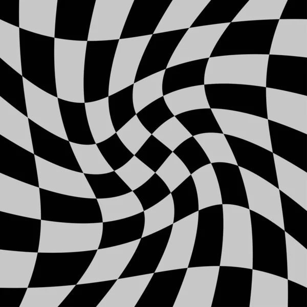 Squares Pattern Checkerboard Chessboard Rotation Swirl Twirl Distort Effect — Stock Vector