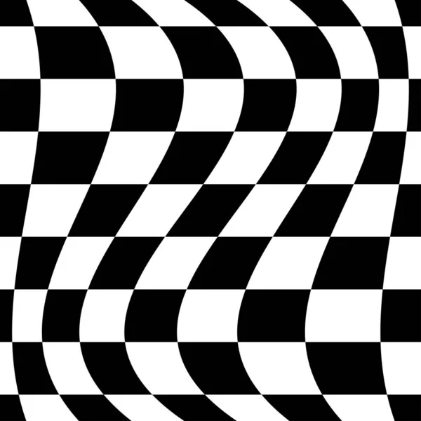 正方形のパターン チェックボード 回転とチェス盤 ねじれ効果を歪める — ストックベクタ
