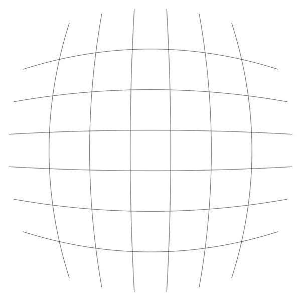 Mřížka Pletivo Mříž Mříž Deformačním Účinkem Zkreslení Deformační Pole Čar — Stockový vektor