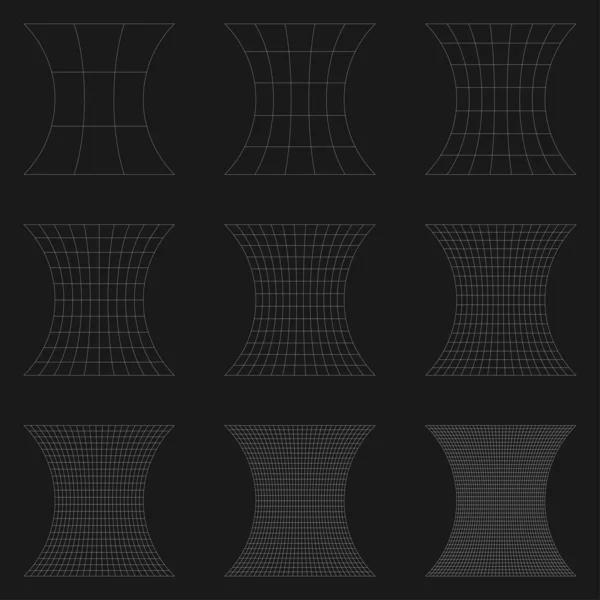 Rejilla Malla Celosía Rejilla Con Distorsión Efecto Deforme Distorsión Deformación — Archivo Imágenes Vectoriales