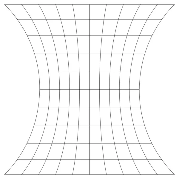 Mřížka Pletivo Mříž Mříž Deformačním Účinkem Zkreslení Deformační Pole Čar — Stockový vektor