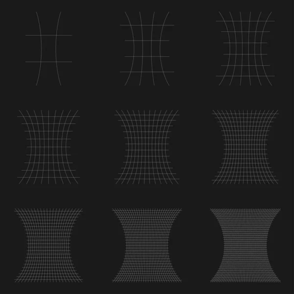 Rejilla Malla Celosía Rejilla Con Distorsión Efecto Deforme Distorsión Deformación — Archivo Imágenes Vectoriales