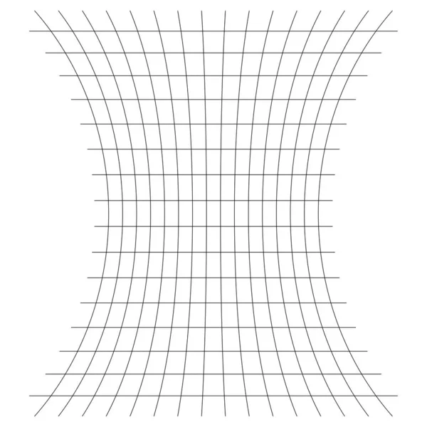 Mřížka Pletivo Mříž Mříž Deformačním Účinkem Zkreslení Deformační Pole Čar — Stockový vektor