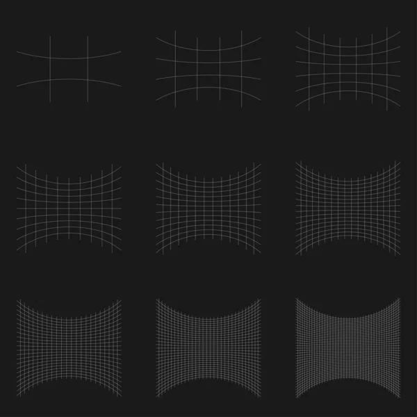 Grade Malha Treliça Grade Com Distorcer Deformar Efeito Distorção Matriz —  Vetores de Stock