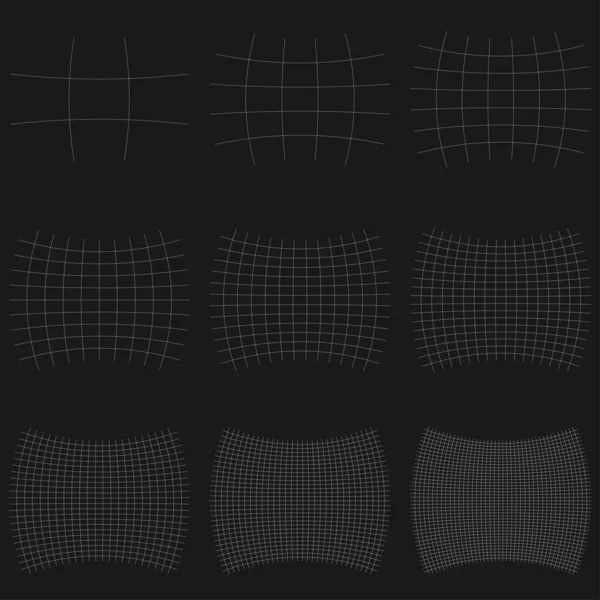 Rejilla Malla Celosía Rejilla Con Distorsión Efecto Deforme Distorsión Deformación — Archivo Imágenes Vectoriales