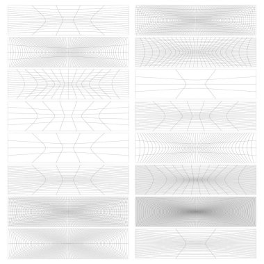 Dikdörtgen kümesi w bozulması, deforme etki vektör illüstrasyonu