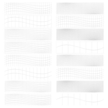 Dikdörtgen kümesi w bozulması, deforme etki vektör illüstrasyonu