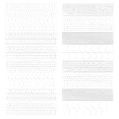 Dikdörtgen kümesi w bozulması, deforme etki vektör illüstrasyonu