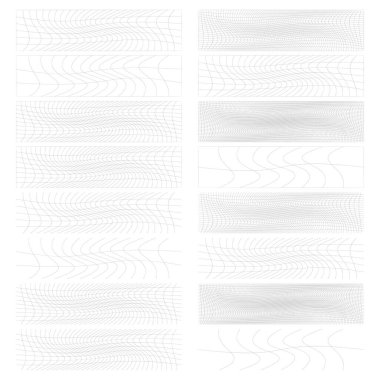 Dikdörtgen kümesi w bozulması, deforme etki vektör illüstrasyonu