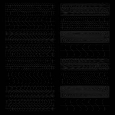 Dikdörtgen kümesi w bozulması, deforme etki vektör illüstrasyonu